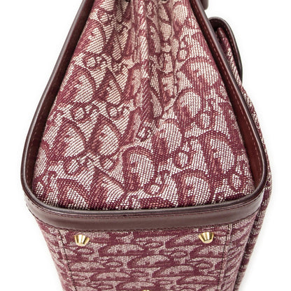 Dior Small Trotter Front Pocket Tote Burgundy Pattern Canvas — view 7