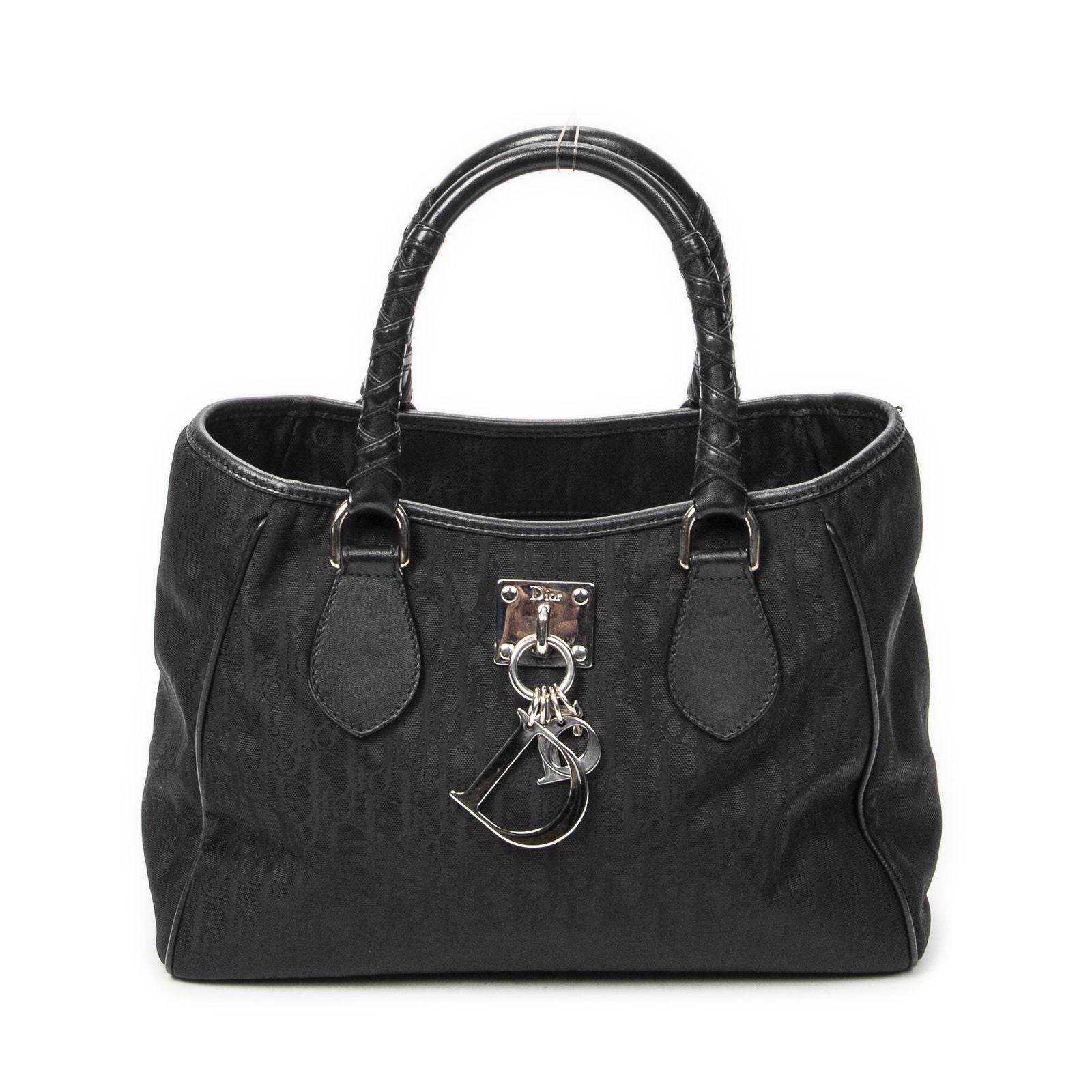 Dior Brea Trotter Tote Black Pattern Nylon Canvas