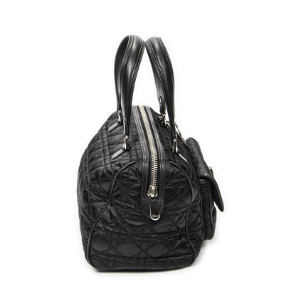 Dior Small Charming Boston Bag Black Cannage Nylon Canvas — view 4