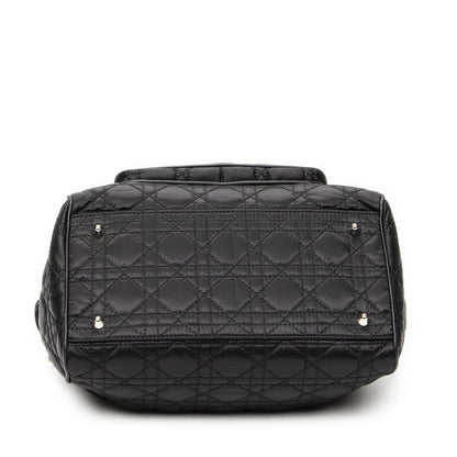 Dior Small Charming Boston Bag Black Cannage Nylon Canvas — view 6