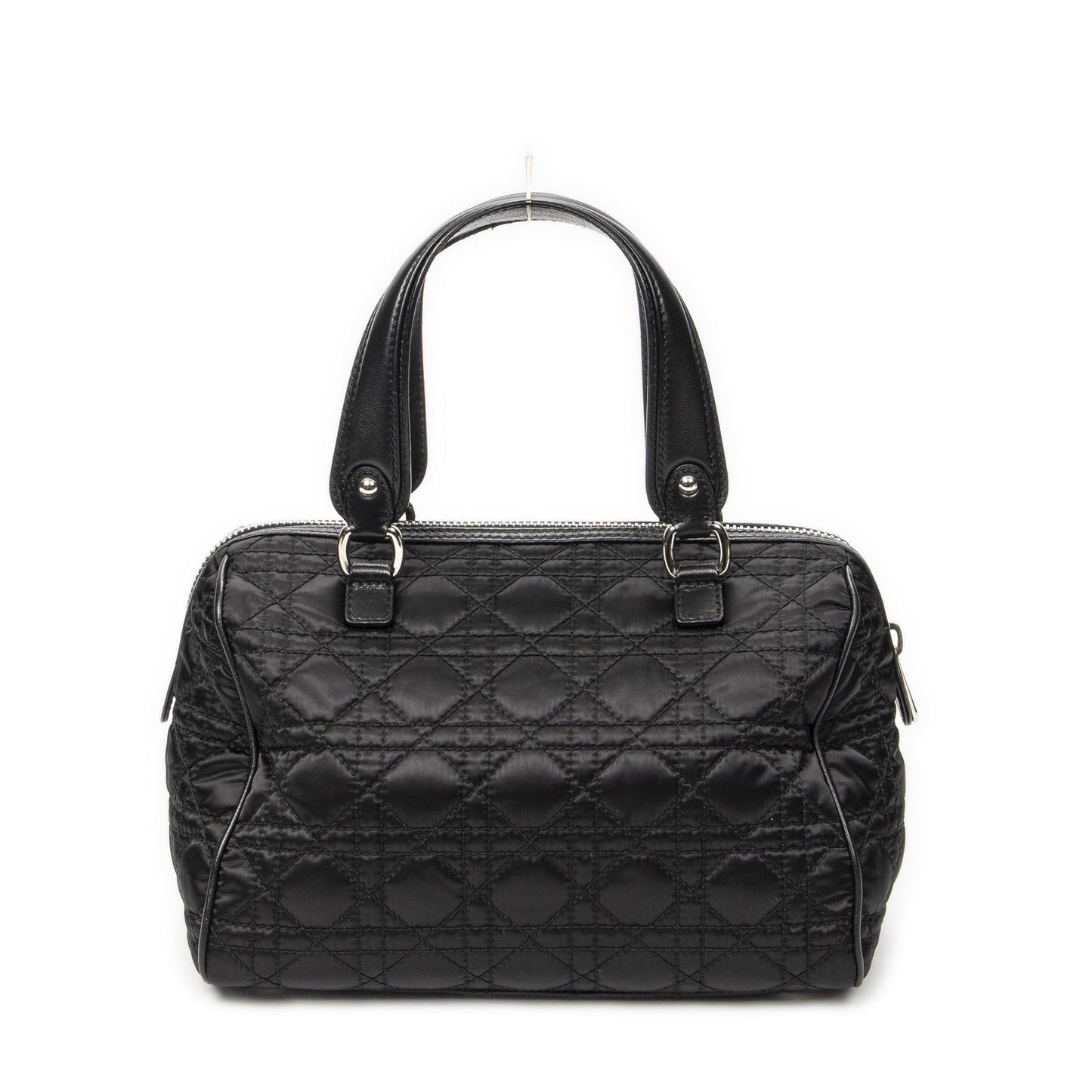 Dior Small Charming Boston Bag Black Cannage Nylon Canvas — view 5