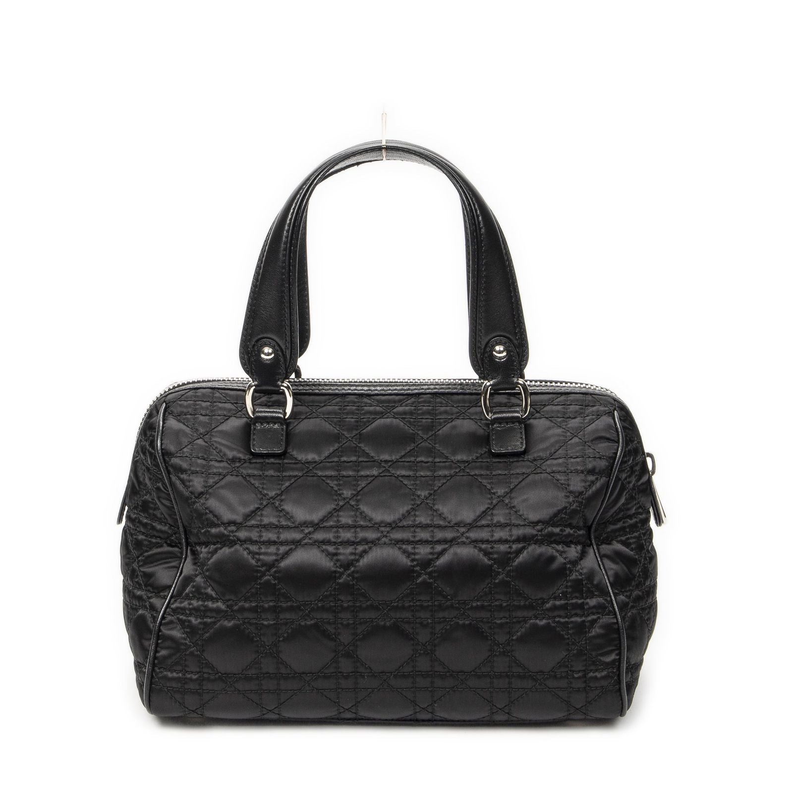 Dior Small Charming Boston Bag Black Cannage Nylon Canvas — view 5
