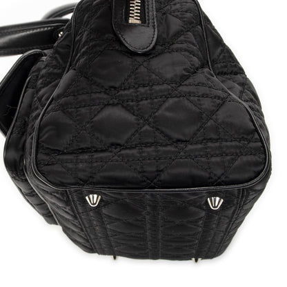 Dior Small Charming Boston Bag Black Cannage Nylon Canvas — view 8
