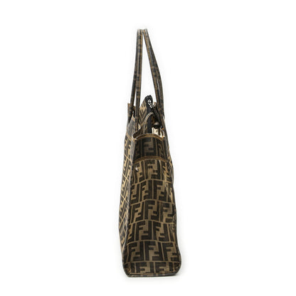Fendi Mesh FF Tote Brown Zucca Gray Canvas — view 3