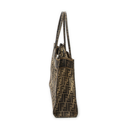 Fendi Mesh FF Tote Brown Zucca Gray Canvas — view 4