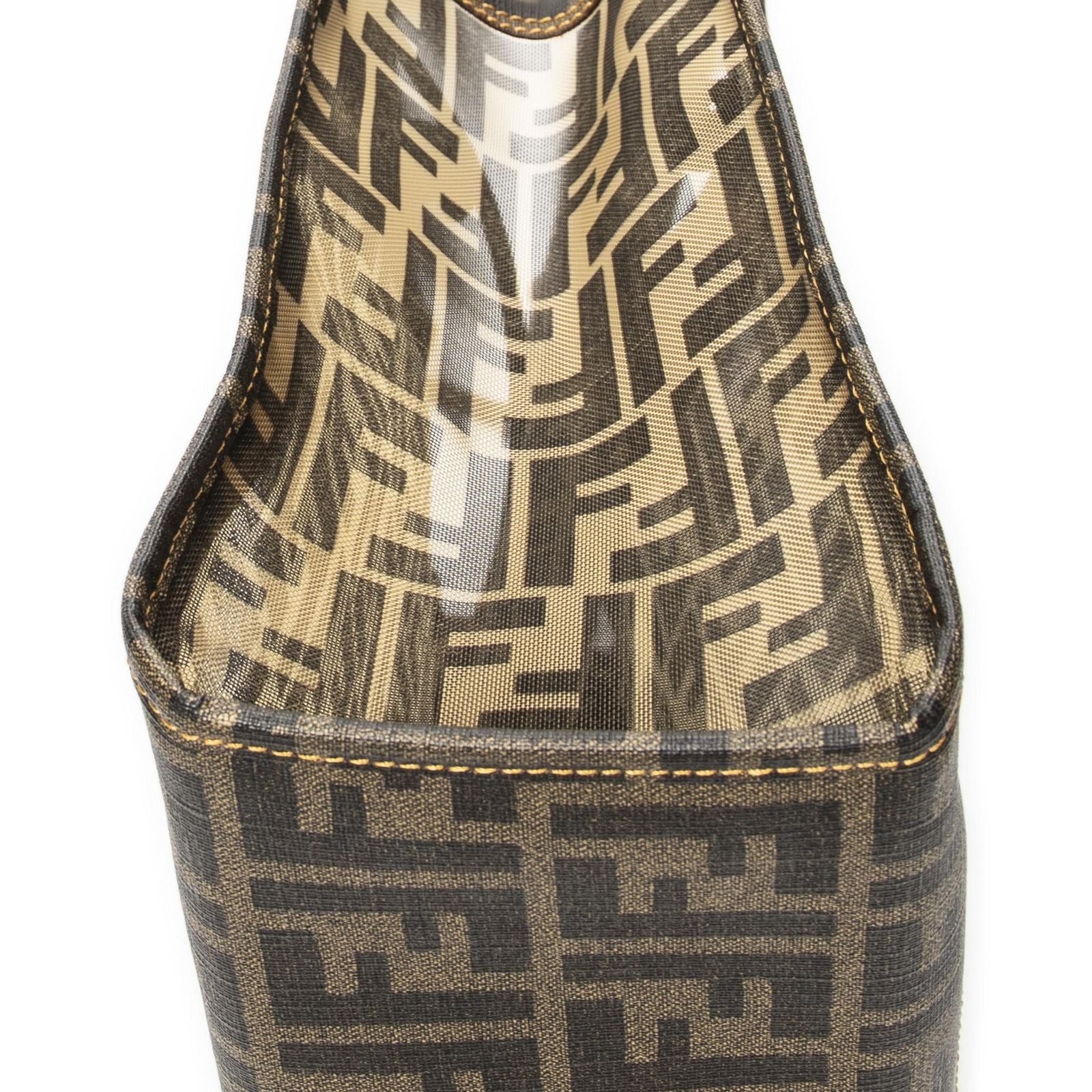 Fendi Mesh FF Tote Brown Zucca Gray Canvas — view 7