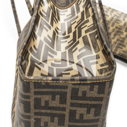 Fendi Mesh FF Tote Brown Zucca Gray Canvas — view 8