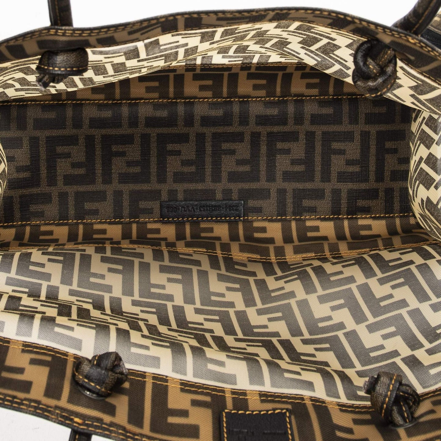 Fendi Mesh FF Tote Brown Zucca Gray Canvas — view 9