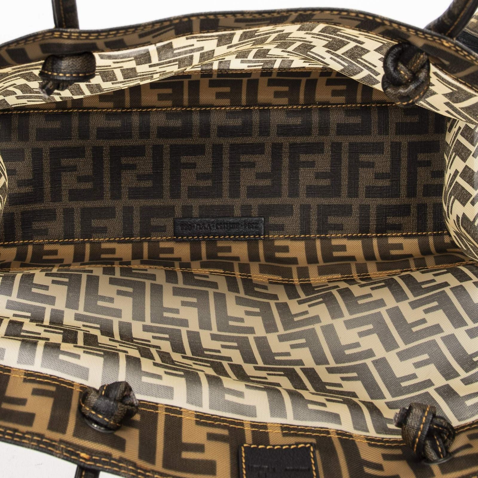 Fendi Mesh FF Tote Brown Zucca Gray Canvas — view 9