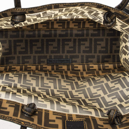 Fendi Mesh FF Tote Brown Zucca Gray Canvas — view 9