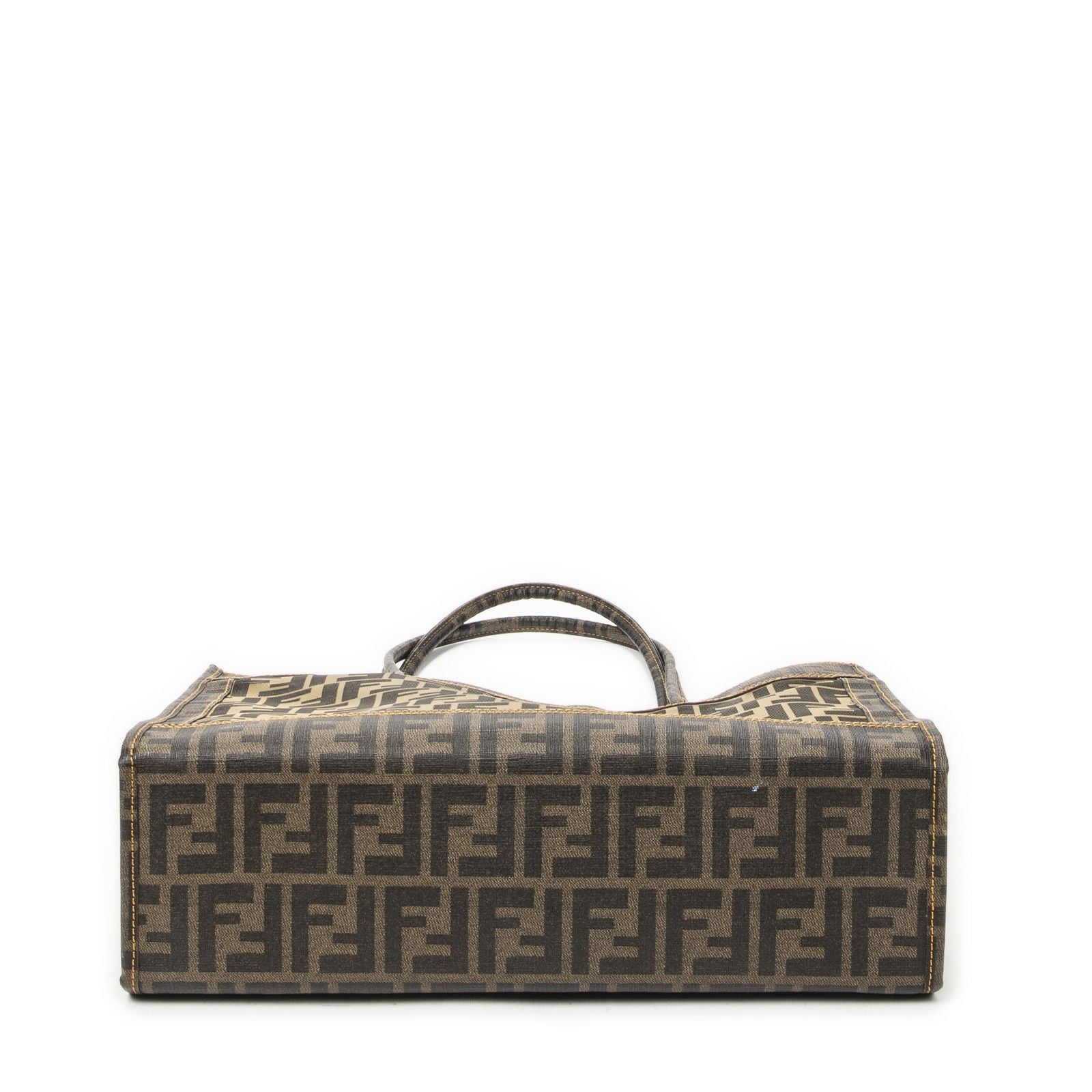 Fendi Mesh FF Tote Brown Zucca Gray Canvas — view 6