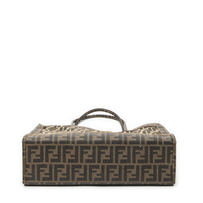 Fendi Mesh FF Tote Brown Zucca Gray Canvas — view 6