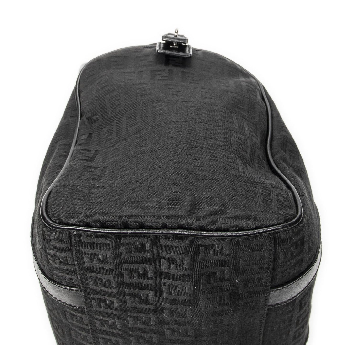 Fendi Forever Bauletto Boston Bag Black Zucchino Canvas — view 7