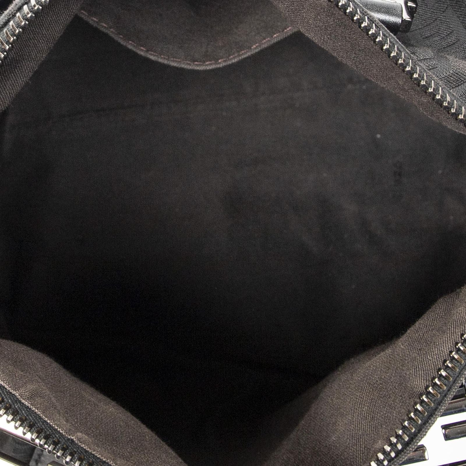 Fendi Forever Bauletto Boston Bag Black Zucchino Canvas — view 9