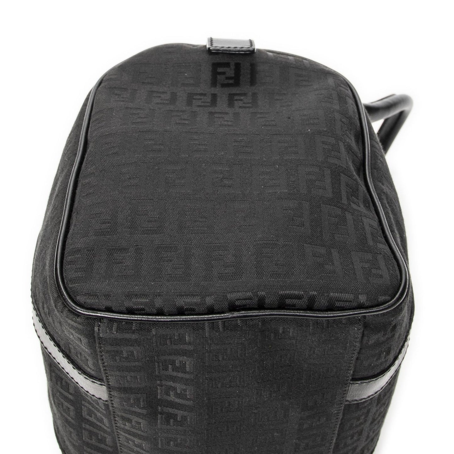 Fendi Forever Bauletto Boston Bag Black Zucchino Canvas — view 8