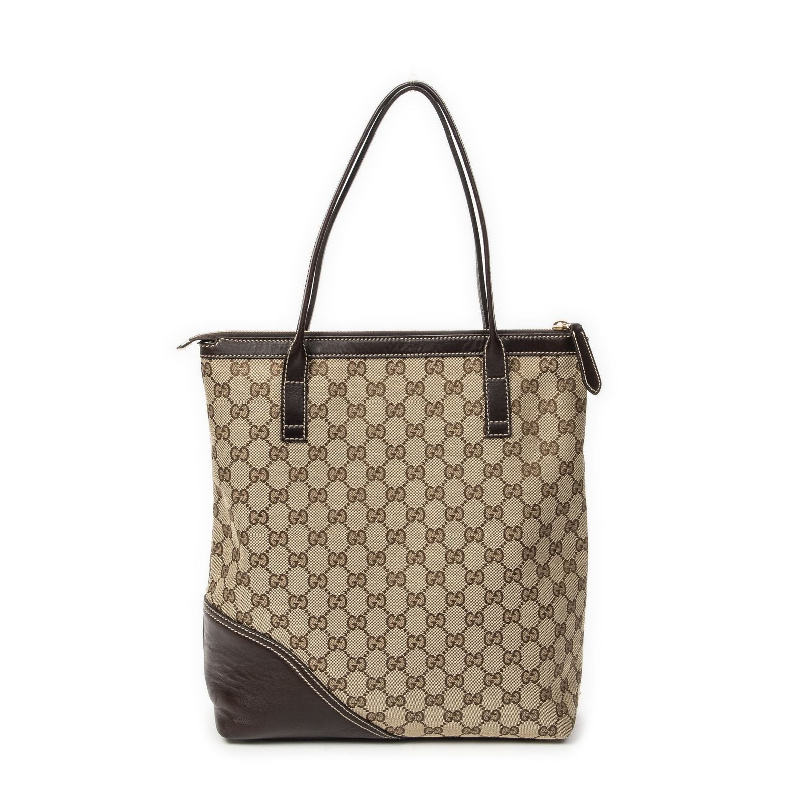 Gucci Vertical Bullet Tote Beige Dark Brown GG Canvas — view 5