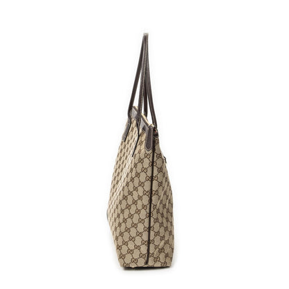 Gucci Vertical Bullet Tote Beige Dark Brown GG Canvas — view 4