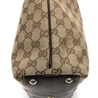 Gucci Vertical Bullet Tote Beige Dark Brown GG Canvas — view 7