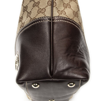 Gucci Vertical Bullet Tote Beige Dark Brown GG Canvas — view 8