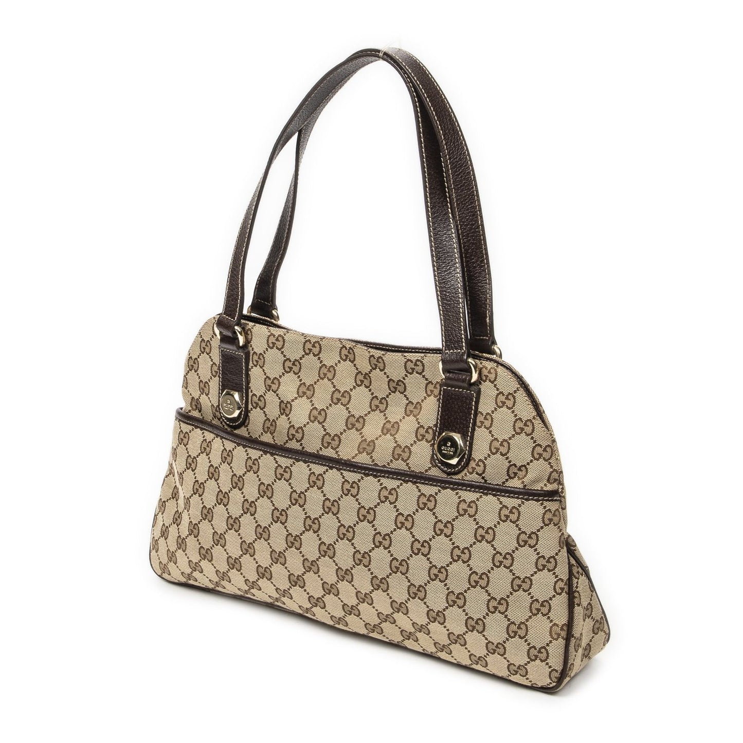 Gucci Charmi Hexagon Stud Beige Dark Brown GG Canvas Messenger Bag — view 2