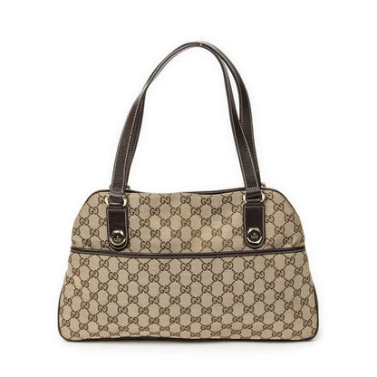 Gucci Charmi Hexagon Stud Beige Dark Brown GG Canvas Messenger Bag