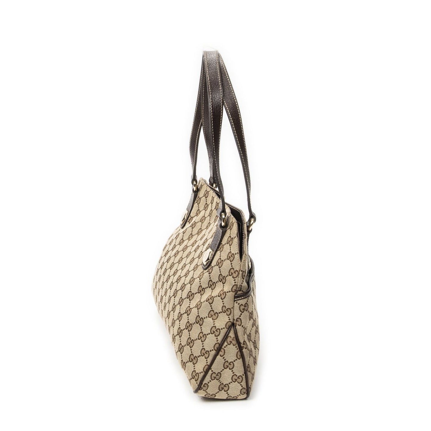 Gucci Charmi Hexagon Stud Beige Dark Brown GG Canvas Messenger Bag — view 4