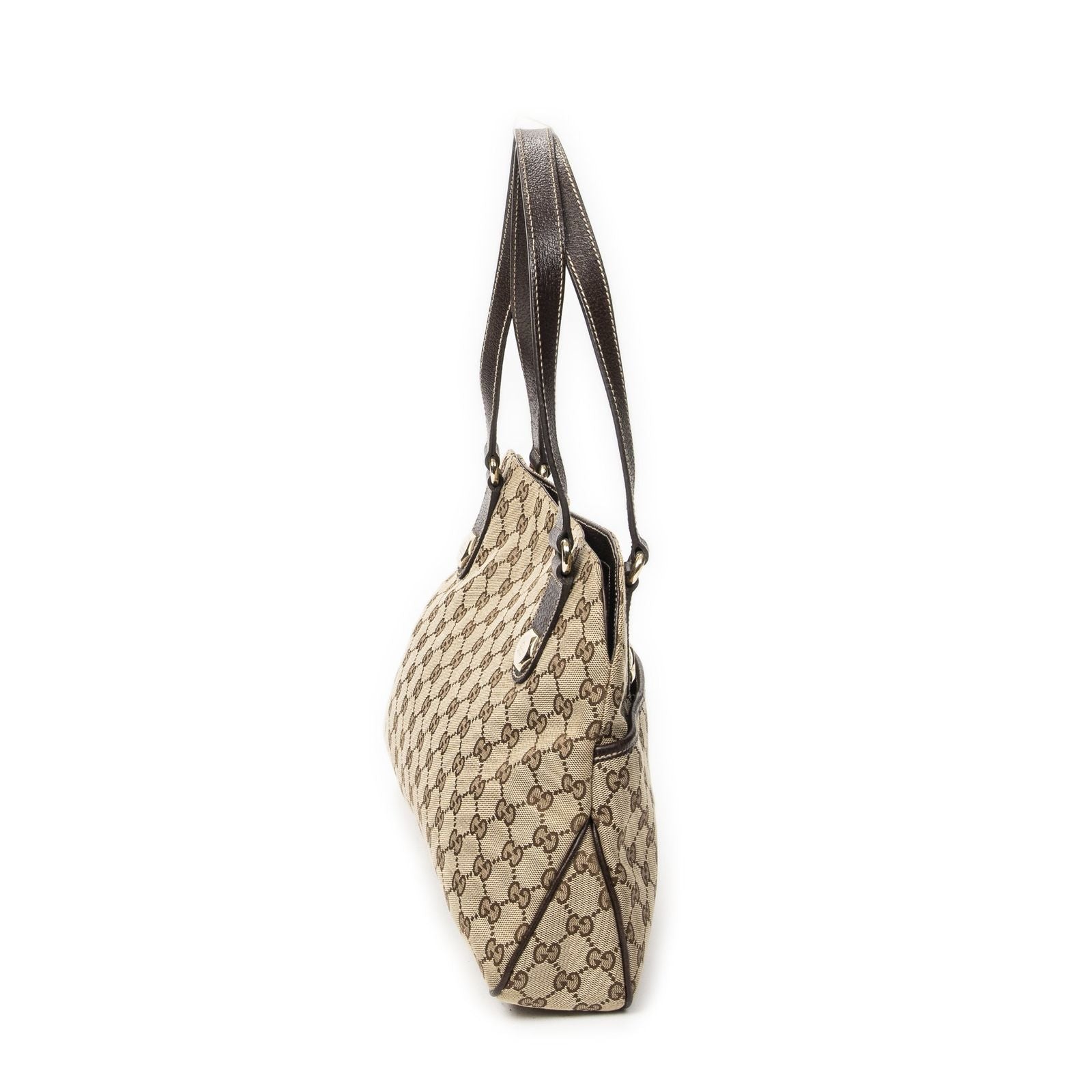 Gucci Charmi Hexagon Stud Beige Dark Brown GG Canvas Messenger Bag — view 4