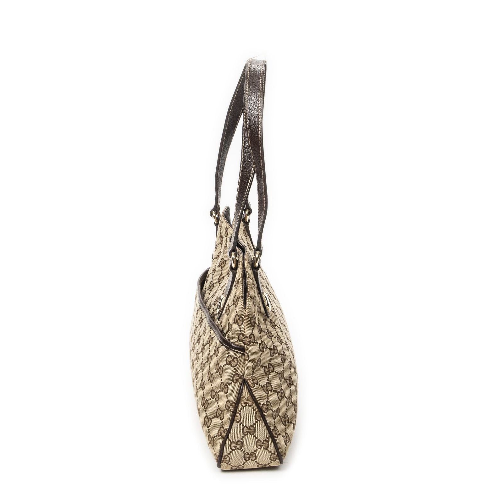 Gucci Charmi Hexagon Stud Beige Dark Brown GG Canvas Messenger Bag — view 3