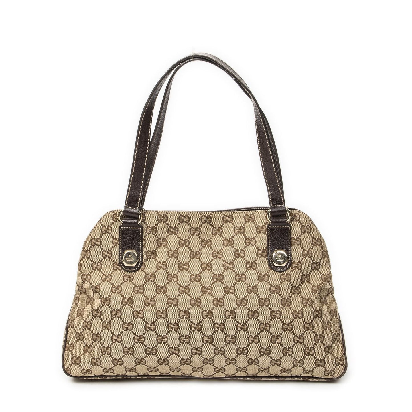 Gucci Charmi Hexagon Stud Beige Dark Brown GG Canvas Messenger Bag — view 5