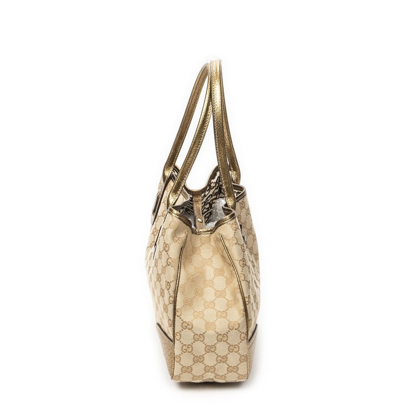 Gucci Princi Tote Beige Gold GG Canvas — view 4