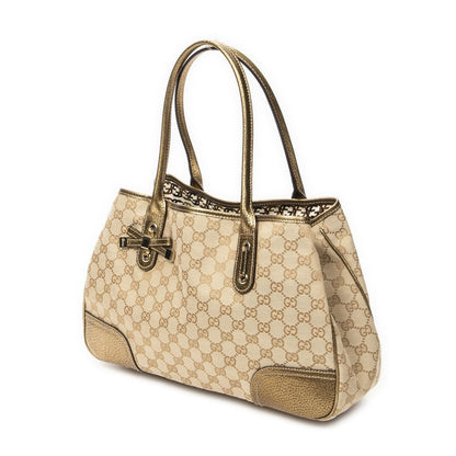Gucci Princi Tote Beige Gold GG Canvas — view 2