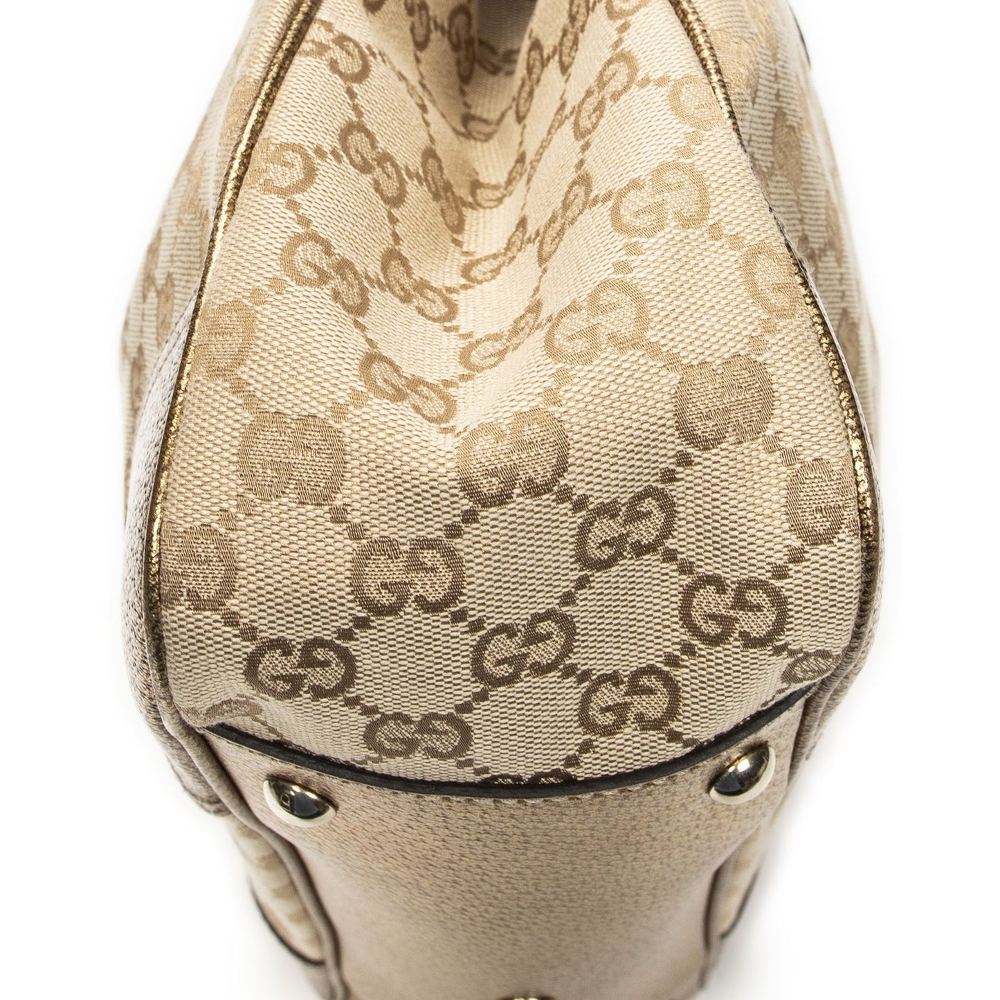 Gucci Princi Tote Beige Gold GG Canvas — view 7