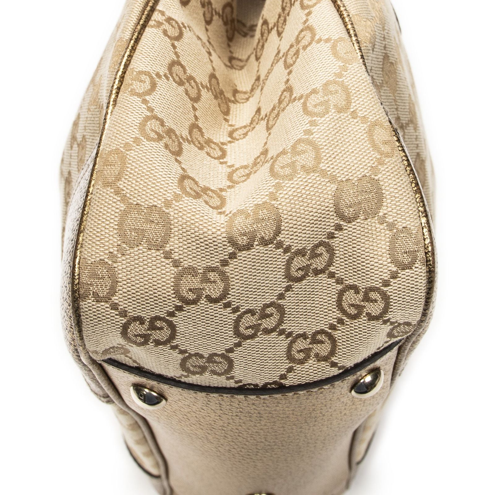 Gucci Princi Tote Beige Gold GG Canvas — view 7