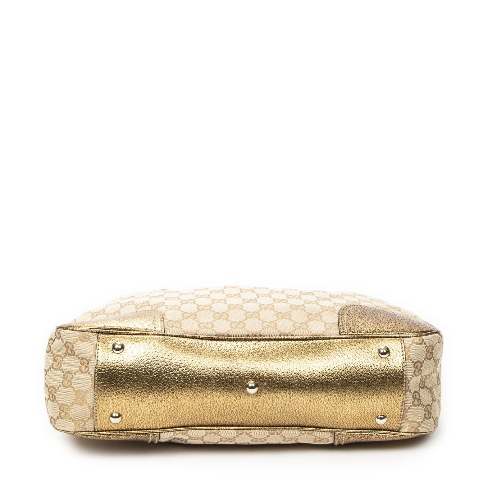 Gucci Princi Tote Beige Gold GG Canvas — view 6