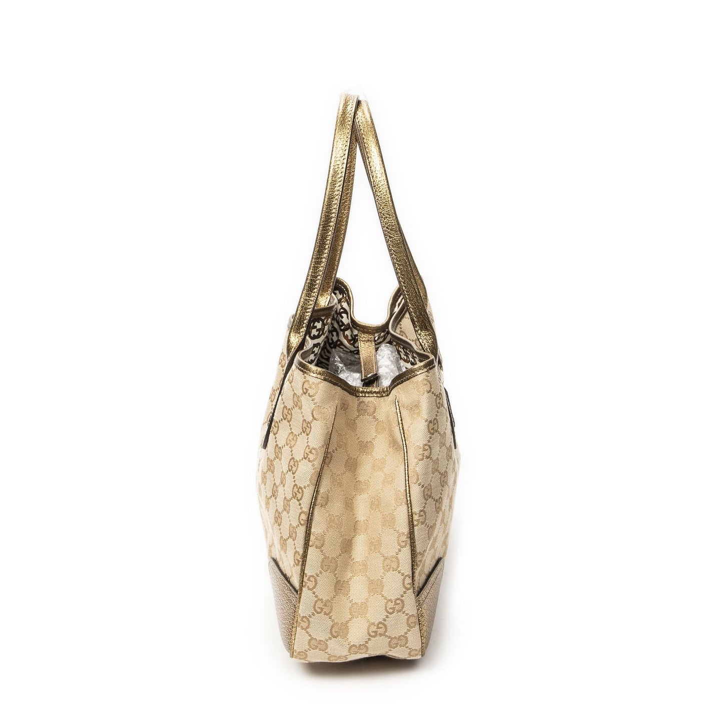 Gucci Princi Tote Beige Gold GG Canvas — view 3