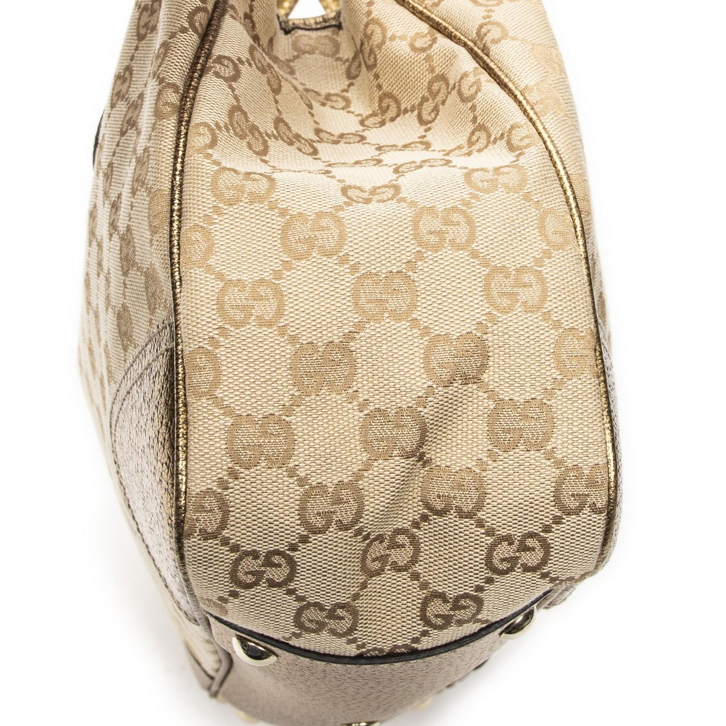 Gucci Princi Tote Beige Gold GG Canvas — view 8