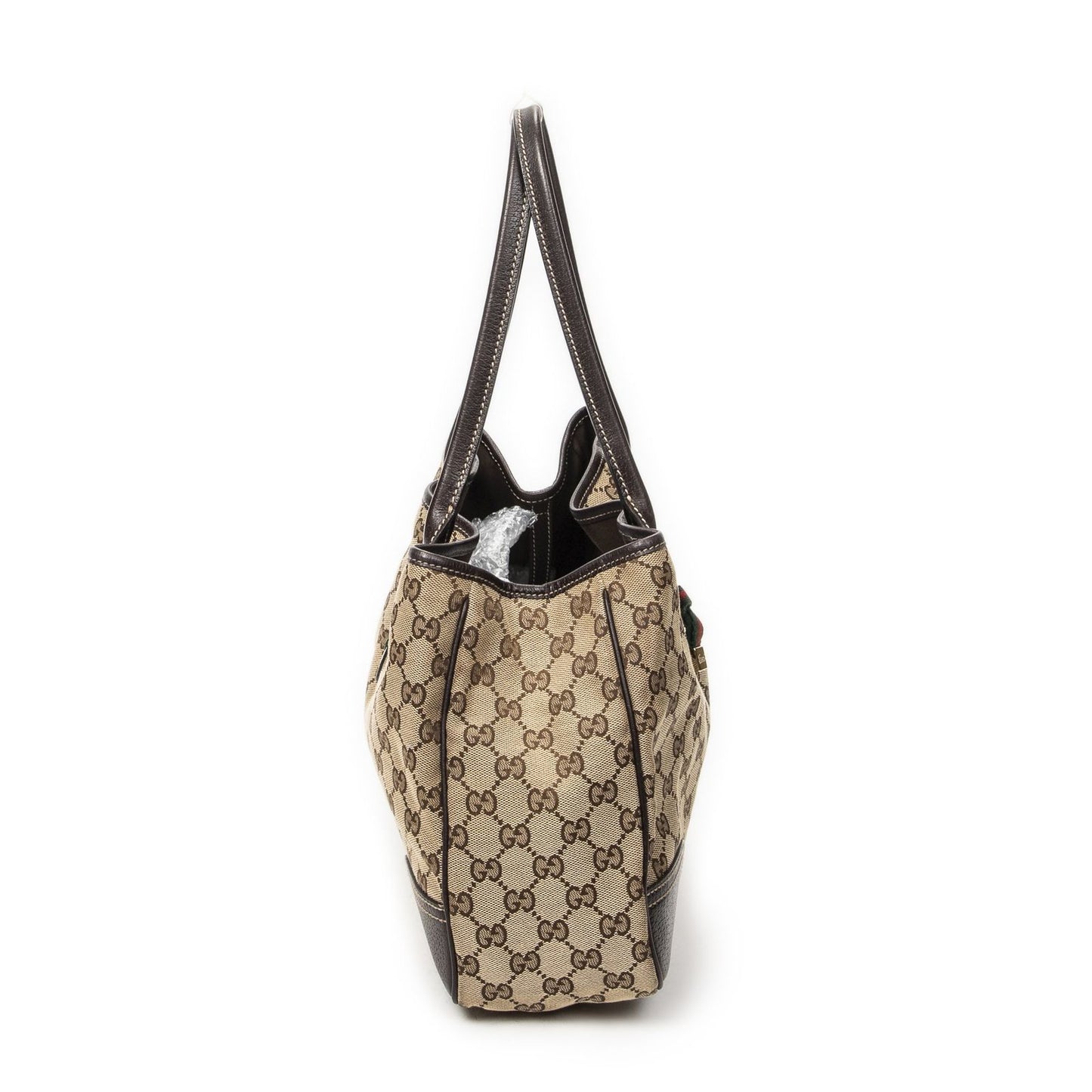 Gucci Princi Tote Beige Dark Brown GG Canvas — view 4