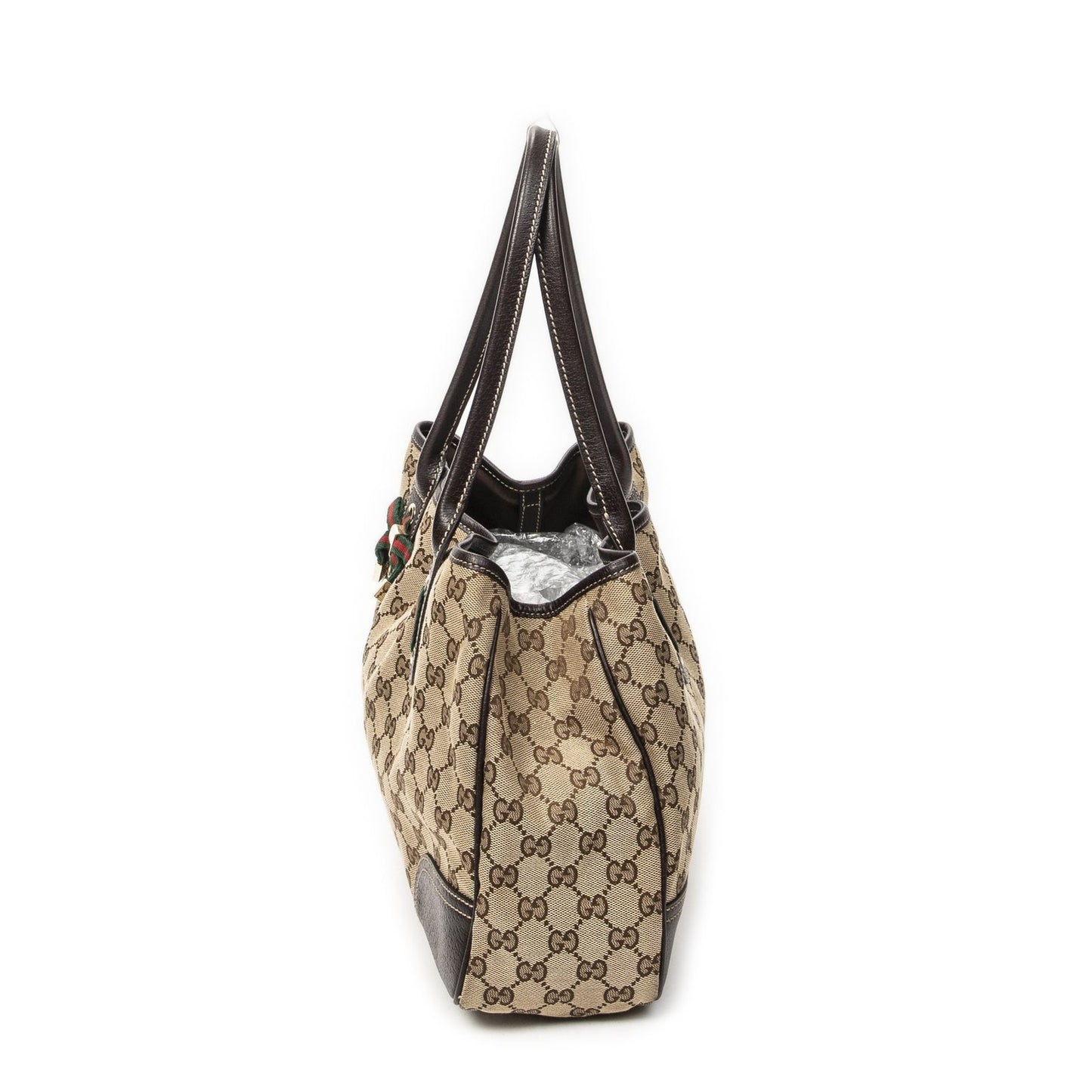 Gucci Princi Tote Beige Dark Brown GG Canvas — view 3