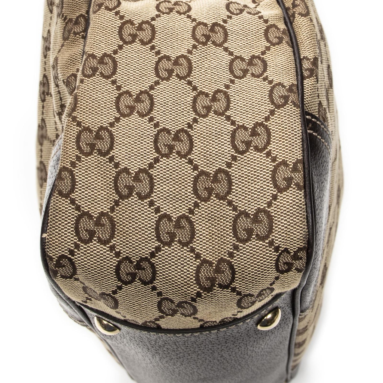 Gucci Princi Tote Beige Dark Brown GG Canvas — view 8