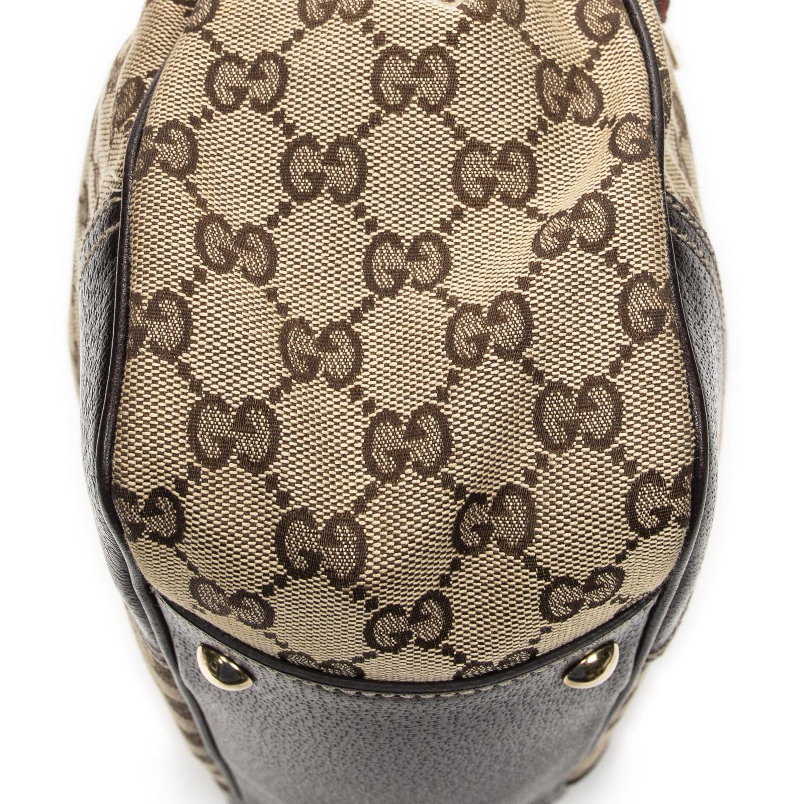 Gucci Princi Tote Beige Dark Brown GG Canvas — view 7