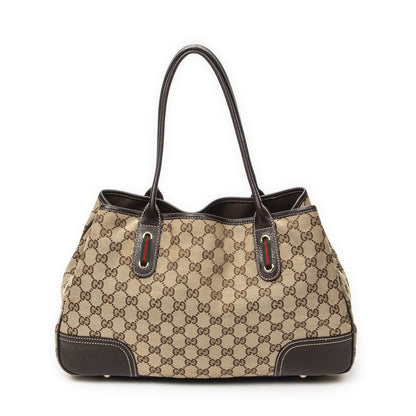 Gucci Princi Tote Beige Dark Brown GG Canvas — view 5