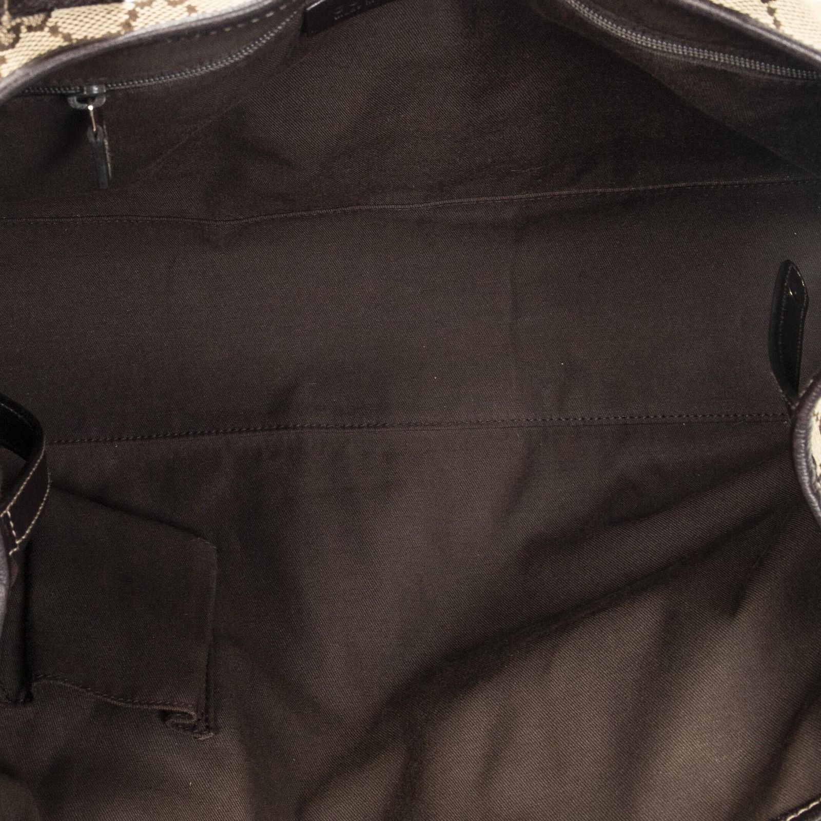 Gucci Princi Tote Beige Dark Brown GG Canvas — view 9