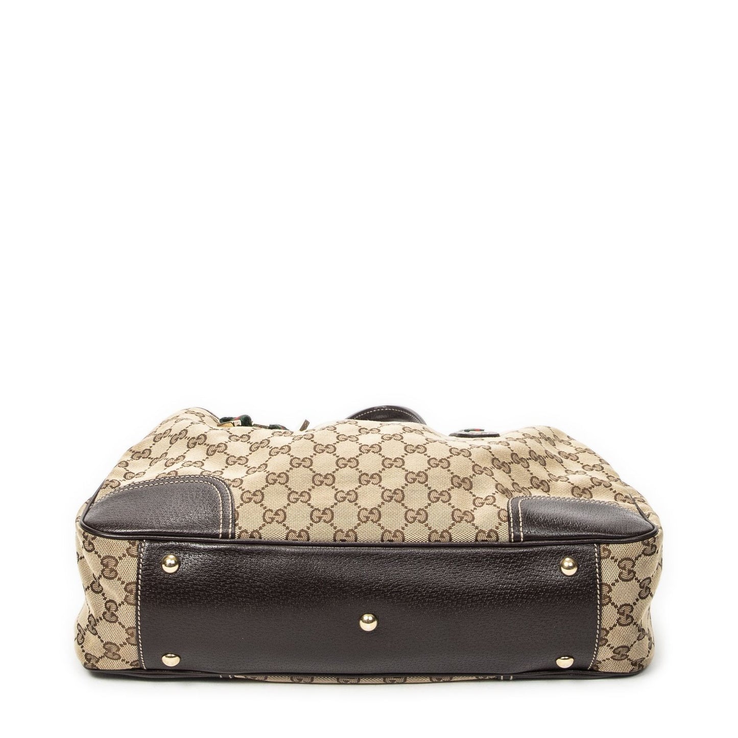 Gucci Princi Tote Beige Dark Brown GG Canvas — view 6