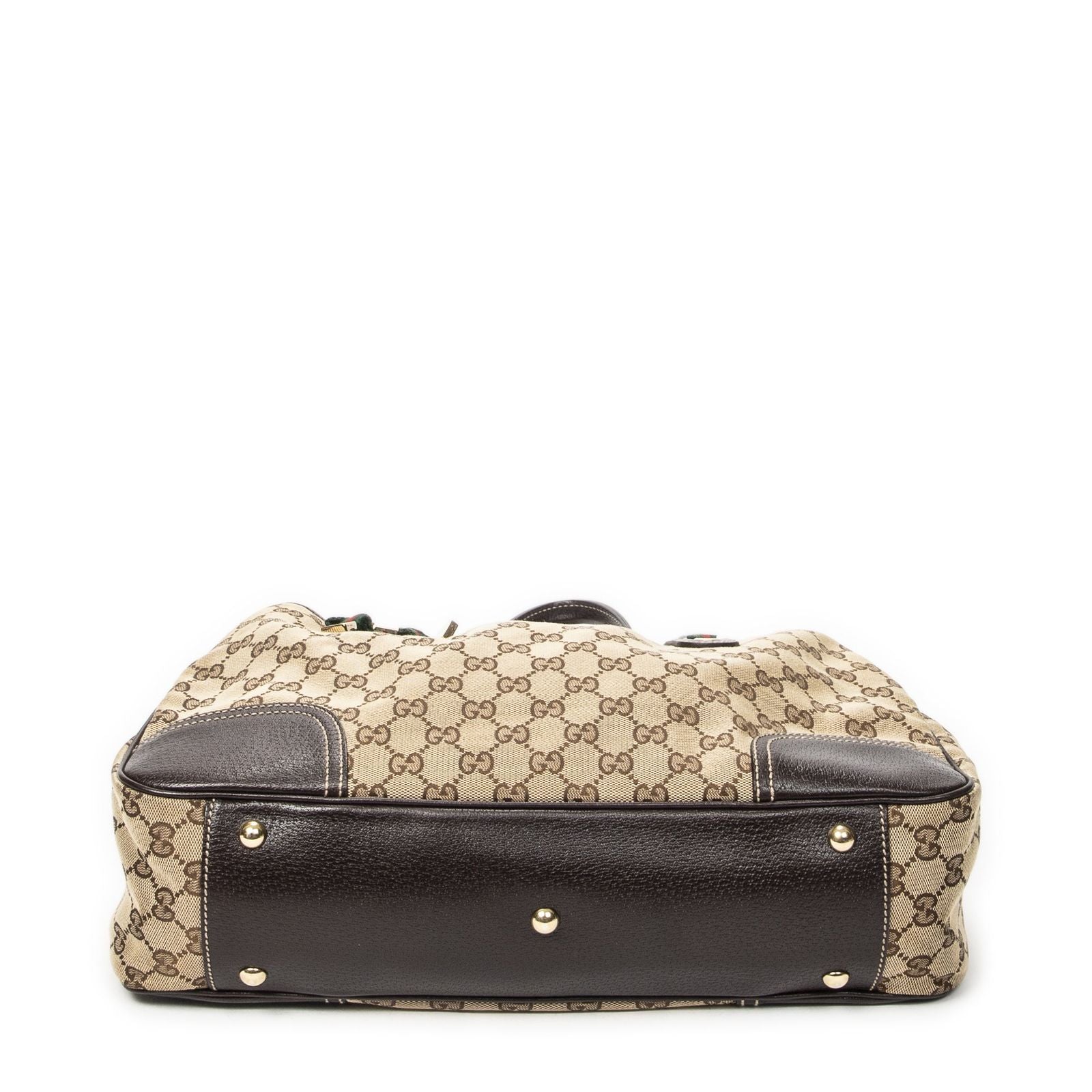 Gucci Princi Tote Beige Dark Brown GG Canvas — view 6
