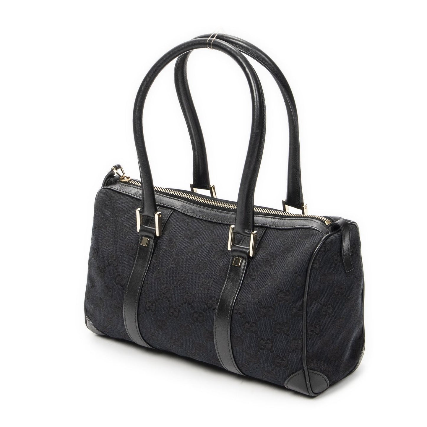 Gucci Small Boston Black GG Canvas Messenger Bag — view 2