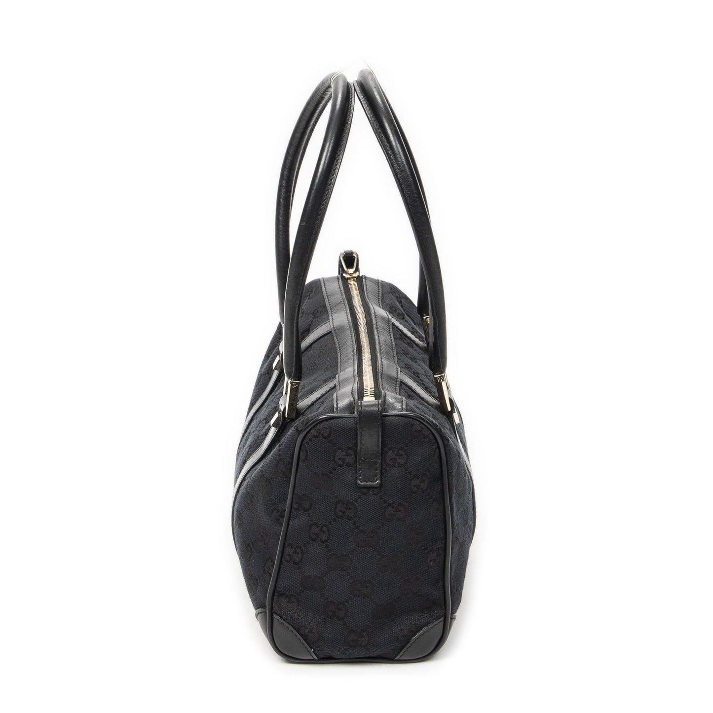 Gucci Small Boston Black GG Canvas Messenger Bag — view 3