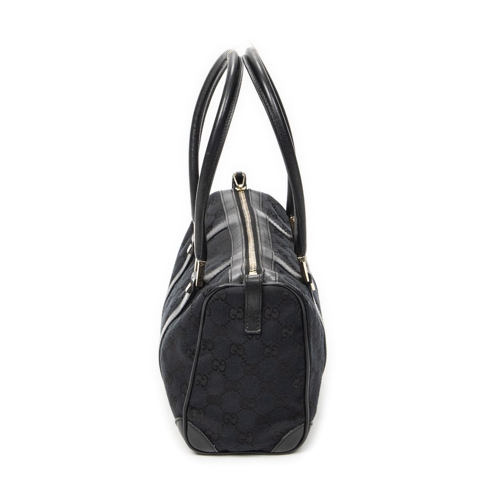 Gucci Small Boston Black GG Canvas Messenger Bag — view 3