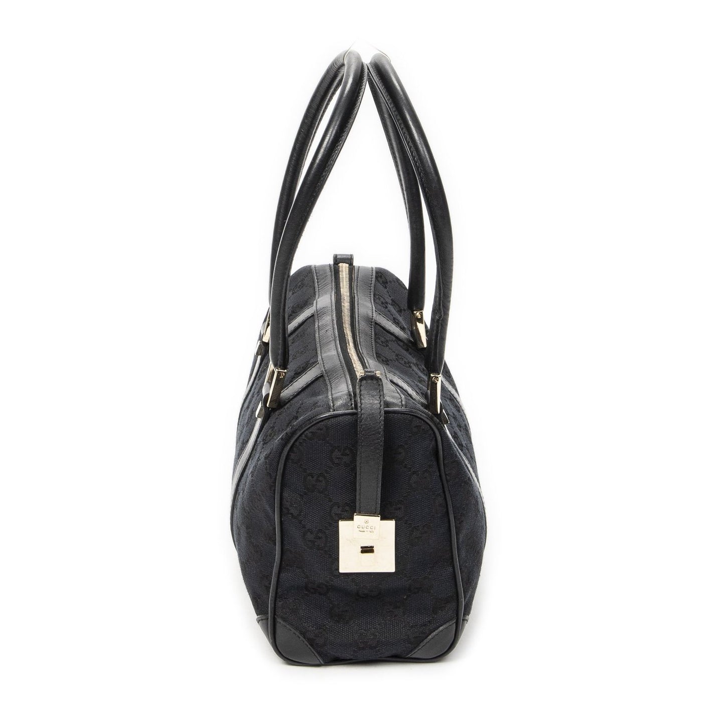 Gucci Small Boston Black GG Canvas Messenger Bag — view 4