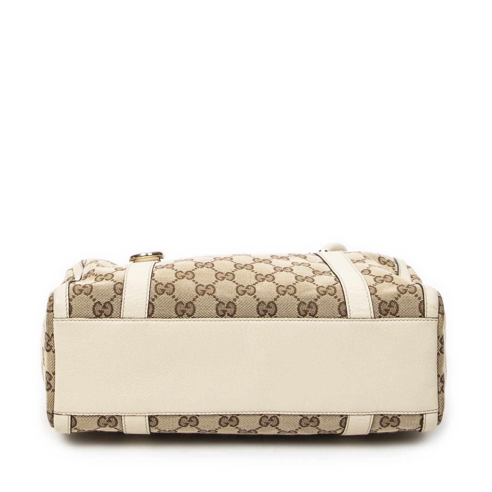 Gucci Abbey Boston Beige Ivory GG Canvas Messenger Bag — view 6