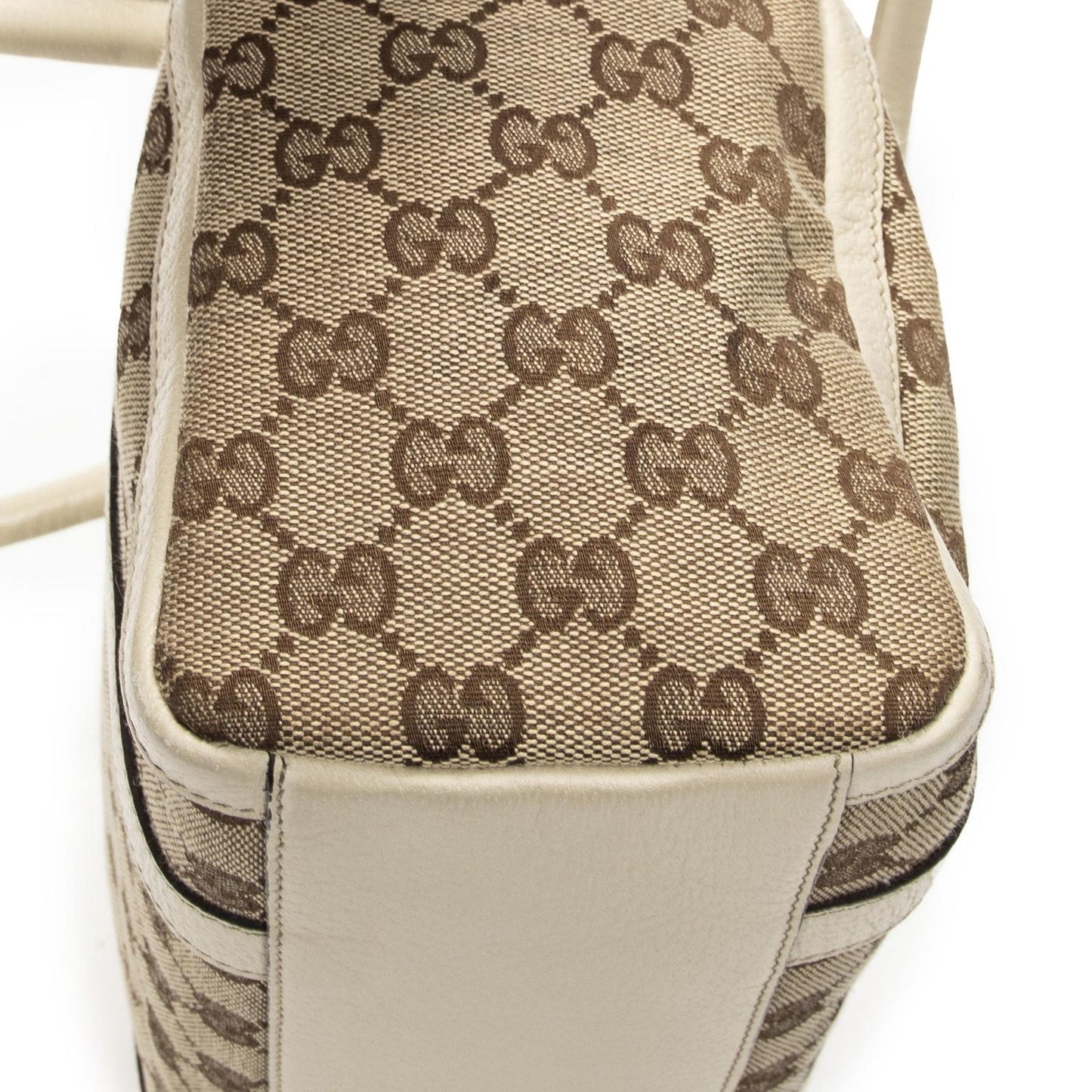 Gucci Abbey Boston Beige Ivory GG Canvas Messenger Bag — view 7
